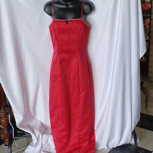 Nadine vintage Prom Dress, Red, rhinestones, made in the USA